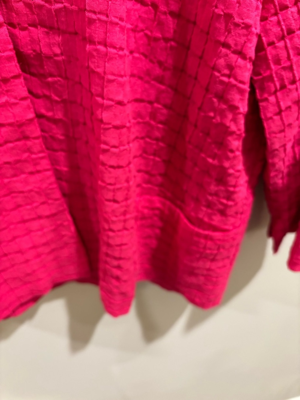 Chico's Travellers Collection Raspberry Waffle Textured Open-Front Jacket NWT - Picture 6 of 6
